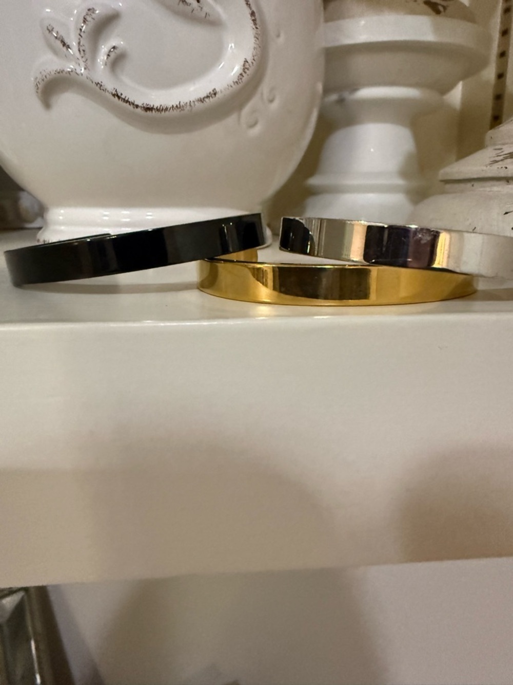 Set of 3 Open Cuffs - Stainless Steel Black Gold Silver - Unisex - Picture 4 of 10